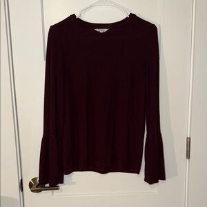 Lucky Brand Deep Burgundy Long Sleeve Top